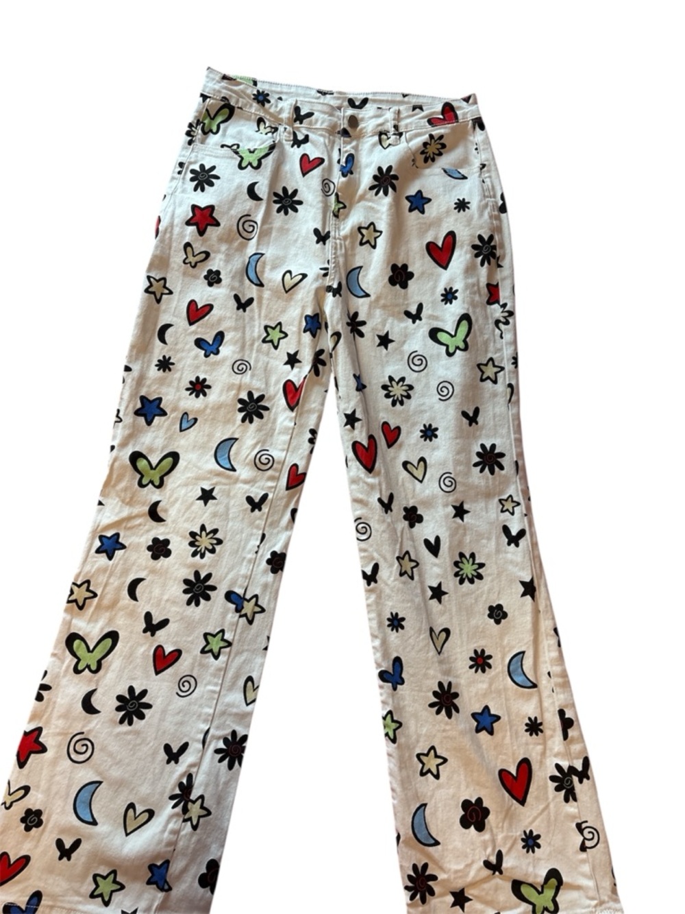 Colorful Patterned Women's Flare Jeans